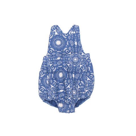 Muslin Retro Sunsuit - Blue Bandana