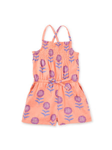 Smocked Romper - Dahlias