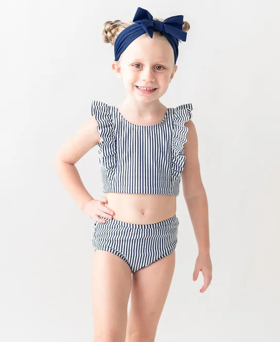 Waterfall Tankini - Navy Seersucker