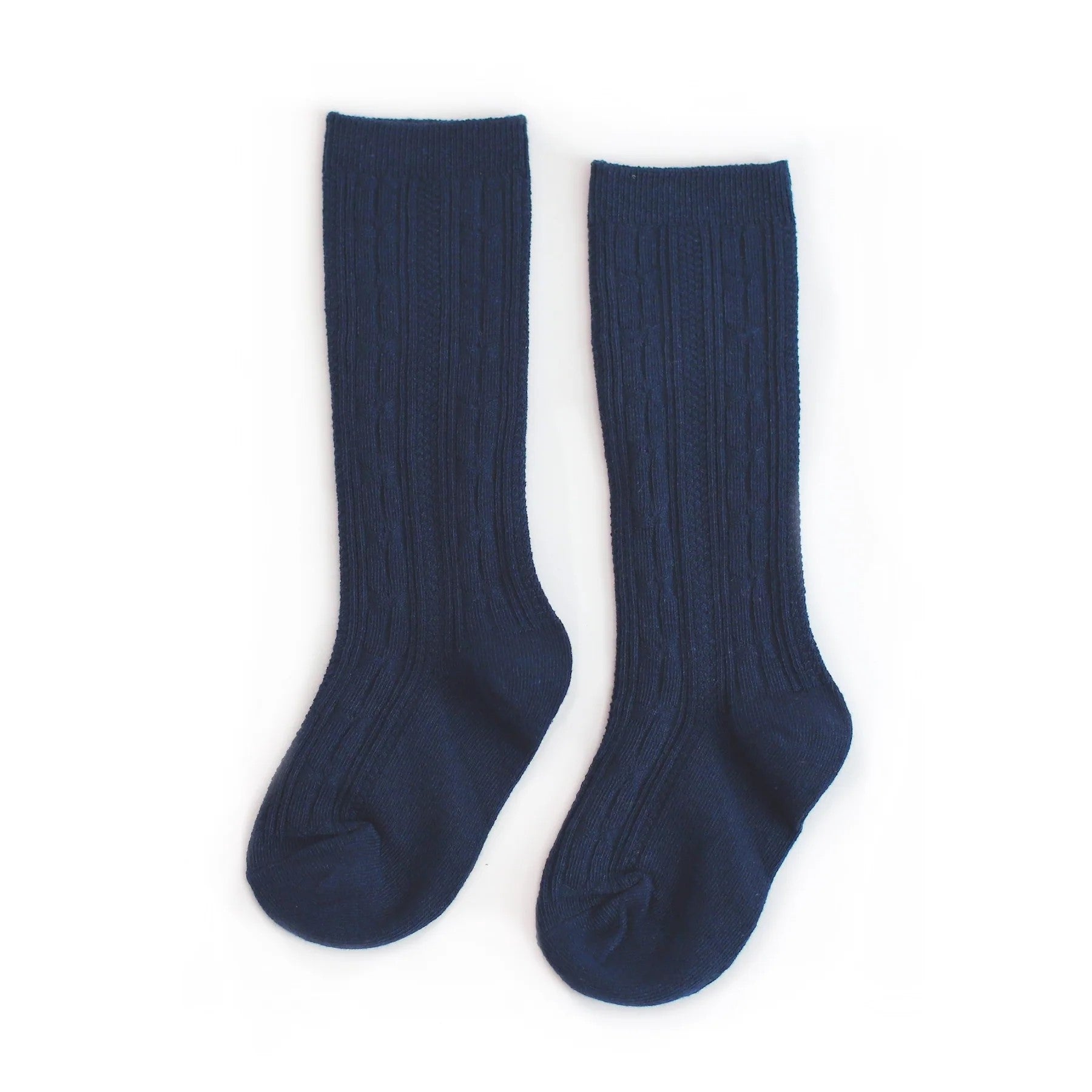 Cable Knit Knee Sock - Navy
