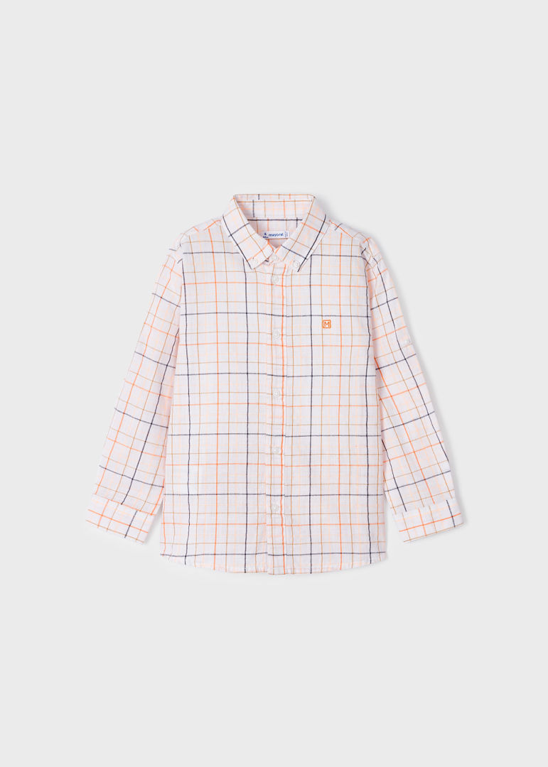 3169 - Button Down Shirt - Grapefruit Plaid