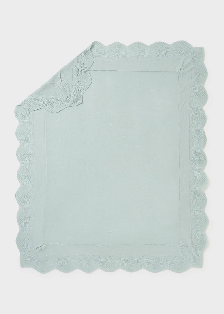 9240 - Knit Swaddle Blanket - Seafoam