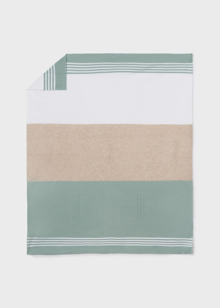 9241 - Knit Swaddle Blanket - Colorblock Seafoam