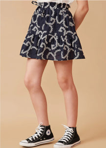 Tween Embroidered Skirt - Navy