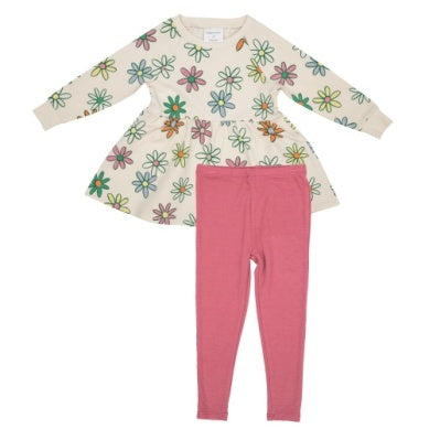 Terry Dress and Legging Set - Painted Daisy