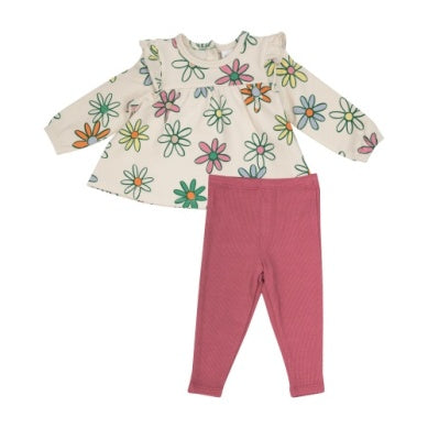 Terry Tunic and Legging Set - Painted Daisy
