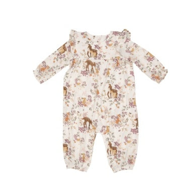Ruffle Sleeve Romper - Woodland