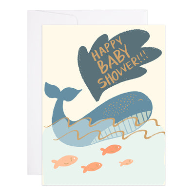Whale Baby Shower Greeting Card