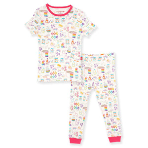 Magnetic Organic Cotton 2pc Pajama Set - Rainbow Sprinkles