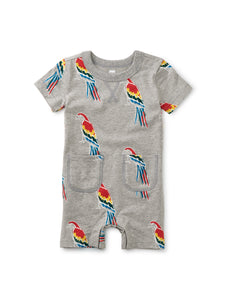 Double Pocket Baby Romper - Macaw