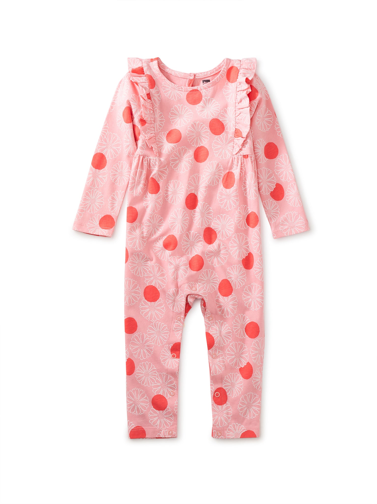 Ruffle Sleeve Romper - Chrysanthemum Dot