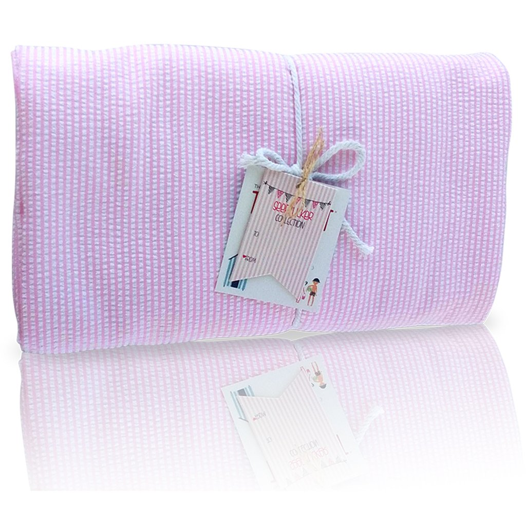 Seersucker Towel-Blanket - Pink