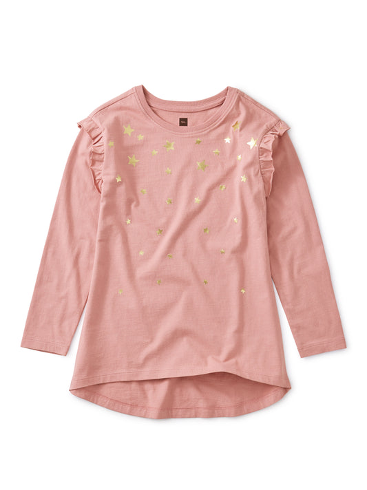 Metallic Star Tunic Top - Antique Rose