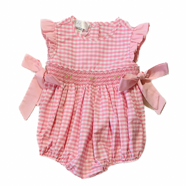 Bow Trim Bubble - Pink Gingham