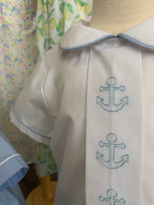 Collar Top with Short Set - Anchors