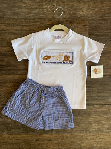Rodeo Smocked Tee and Short Set