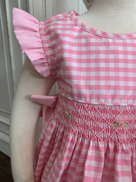 Bow Trim Bubble - Pink Gingham