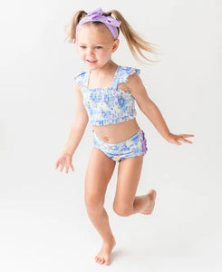 Pristine Blooms Smocked Bikini