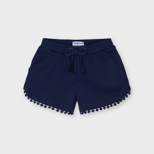 607 - Pom Trimmed Shorts - Navy