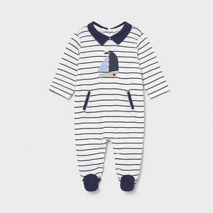 1628 - Striped Sailboat Footie